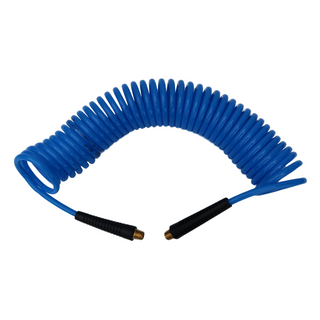 AIR MAX Manguera (Ensamble) Espiral de Poliuretano Azul para Agua-Aire Conexion Macho 1/4"X25' - 120 PSI MAX