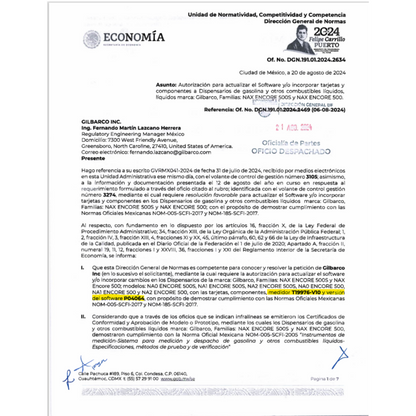 NUEVO! Medidor para dispensario Encore E500S NA GILBARCO - IMPORTANTE: para uso exclusivo en dispensarios con version P04064