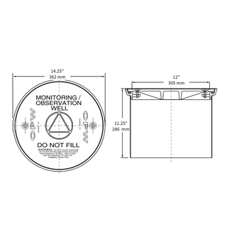 Registro de 12" con tornillos para pozo de observacion OPW 2